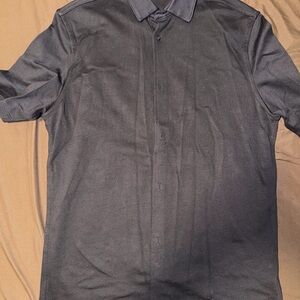 Zara Men's Dark Short Sleeve Button-Down Shirt